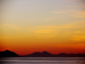 Il Vesuvio nell'alba